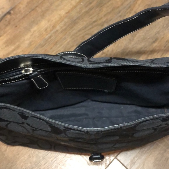 Black Coach Monogram Shoulder Bag - Picture 5 of 10